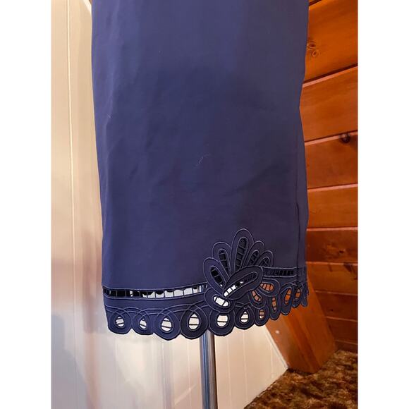 Ted Baker London Verita Cutout Sheath Shift Navy Blue Dress sz 3 / sz M - Picture 5 of 10